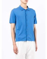 Мужская синяя рубашка с коротким рукавом от N.Peal