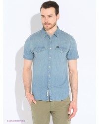 Мужская синяя рубашка с коротким рукавом от Lee