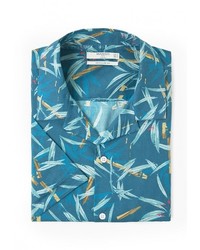 Мужская синяя рубашка с коротким рукавом от Mango Man