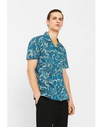 Мужская синяя рубашка с коротким рукавом от Mango Man