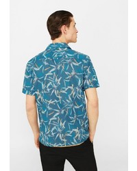 Мужская синяя рубашка с коротким рукавом от Mango Man