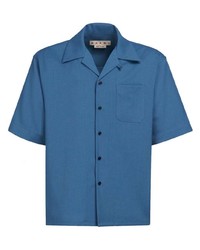 Мужская синяя рубашка с коротким рукавом от Marni