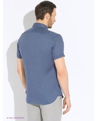 Мужская синяя рубашка с коротким рукавом от MEXX