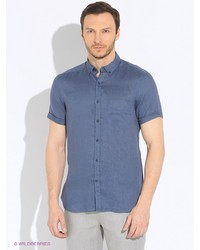 Мужская синяя рубашка с коротким рукавом от MEXX