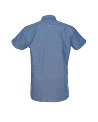 Мужская синяя рубашка с коротким рукавом от Pre End