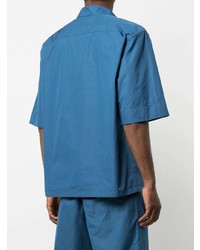 Мужская синяя рубашка с коротким рукавом от Jil Sander