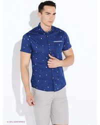 Мужская синяя рубашка с коротким рукавом от SPRINGFIELD
