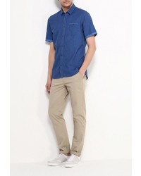 Мужская синяя рубашка с коротким рукавом от Tom Tailor