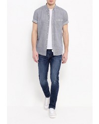 Мужская синяя рубашка с коротким рукавом от Tom Tailor Denim