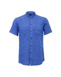 Мужская синяя рубашка с коротким рукавом от Trussardi Jeans