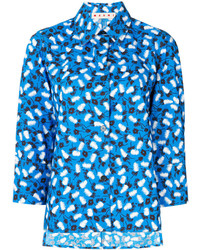 Женская синяя рубашка с принтом от Marni