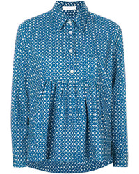 Женская синяя рубашка с принтом от Peter Jensen