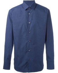 Мужская синяя рубашка с принтом от Salvatore Ferragamo