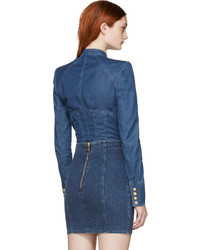 Женская синяя рубашка от Balmain