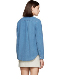 Женская синяя рубашка от A.P.C.