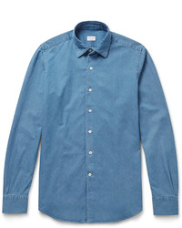 Мужская синяя рубашка от Incotex