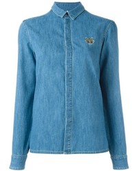 Женская синяя рубашка от Kenzo