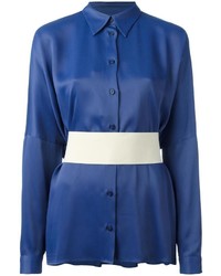 Женская синяя рубашка от MM6 MAISON MARGIELA