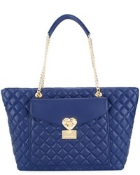 Синяя стеганая сумка через плечо от Love Moschino