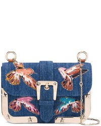 Женская синяя сумка с вышивкой от RED Valentino