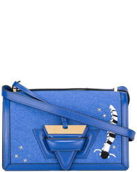 Женская синяя сумка с геометрическим рисунком от Loewe