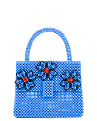 Синяя сумка-саквояж от Delduca