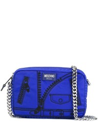 Синяя сумка через плечо от Moschino