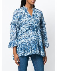 Синяя туника с принтом от Steffen Schraut