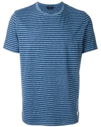 Мужская синяя футболка в горизонтальную полоску от Paul Smith