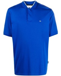 Мужская синяя футболка на пуговицах от Calvin Klein