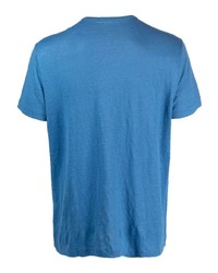 Мужская синяя футболка на пуговицах от Majestic Filatures