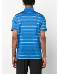 Мужская синяя футболка-поло в горизонтальную полоску от Lacoste