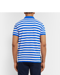 Мужская синяя футболка-поло в горизонтальную полоску от Polo Ralph Lauren