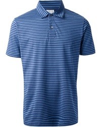 Мужская синяя футболка-поло в горизонтальную полоску от Sunspel