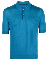 Мужская синяя футболка-поло в горизонтальную полоску от Tagliatore