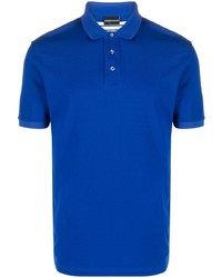 Мужская синяя футболка-поло с вышивкой от Emporio Armani
