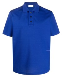 Мужская синяя футболка-поло с вышивкой от Ferragamo