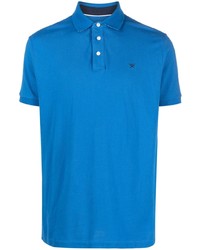 Мужская синяя футболка-поло с вышивкой от Hackett
