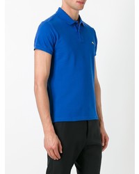Мужская синяя футболка-поло с вышивкой от Etro