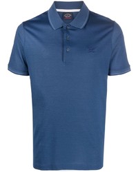 Мужская синяя футболка-поло с вышивкой от Paul & Shark