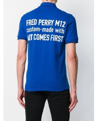 Мужская синяя футболка-поло с вышивкой от Fred Perry X Art Comes First