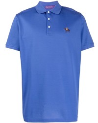Мужская синяя футболка-поло с вышивкой от Ralph Lauren Purple Label