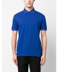 Мужская синяя футболка-поло с вышивкой от Emporio Armani