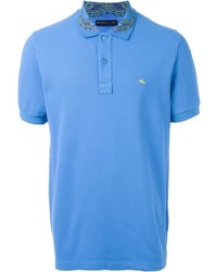 Синяя футболка-поло с "огурцами"