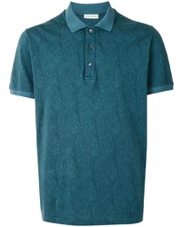 Мужская синяя футболка-поло с "огурцами" от Etro