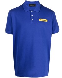 Мужская синяя футболка-поло с принтом от DSQUARED2