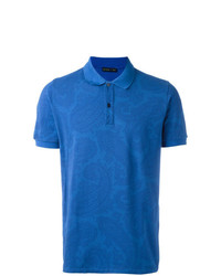 Мужская синяя футболка-поло с принтом от Etro