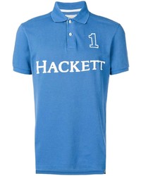Мужская синяя футболка-поло с принтом от Hackett