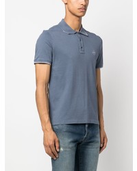 Мужская синяя футболка-поло с принтом от Jacob Cohen