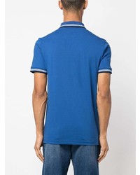 Мужская синяя футболка-поло с принтом от BOSS